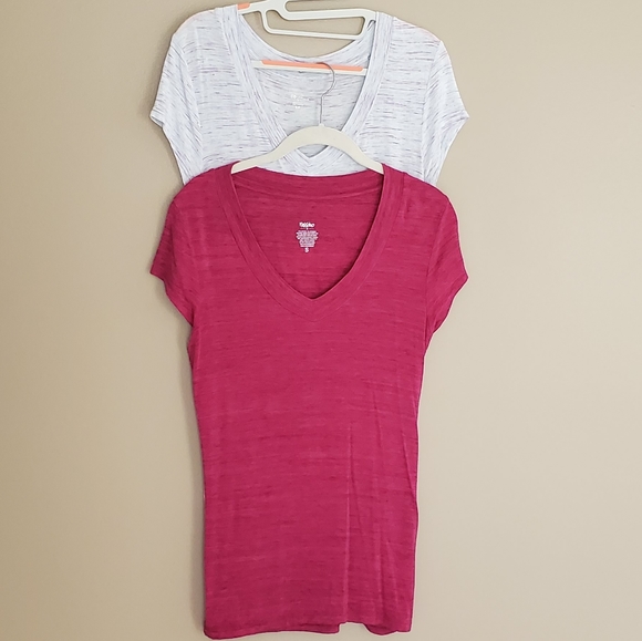 Mossimo Supply Co. Tops - PAIR of Mossimo pink blue t shirts short sleeve tops v neck